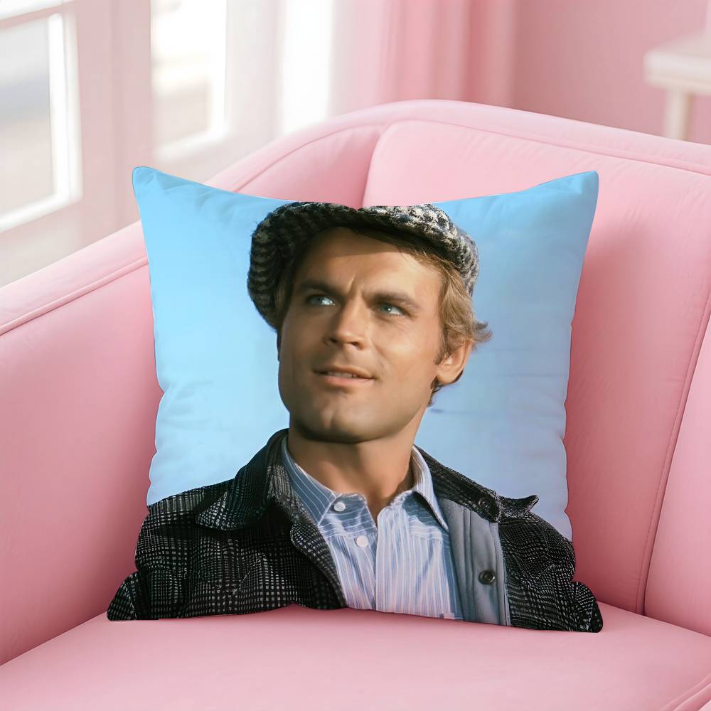 T-Terence Hill And Bud S-Spencer Pillow Case Anti-Dustmite Pillowcase Invisible Zipper Silky Short Plush Sofa Cushion Cover