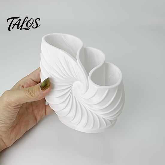 Conch Toothbrush Holder 3D Printed Holder, Sea Snail Decorative Organizer Stand, Desktop Storage Rack with 3 Compartments Shape Pen Cup