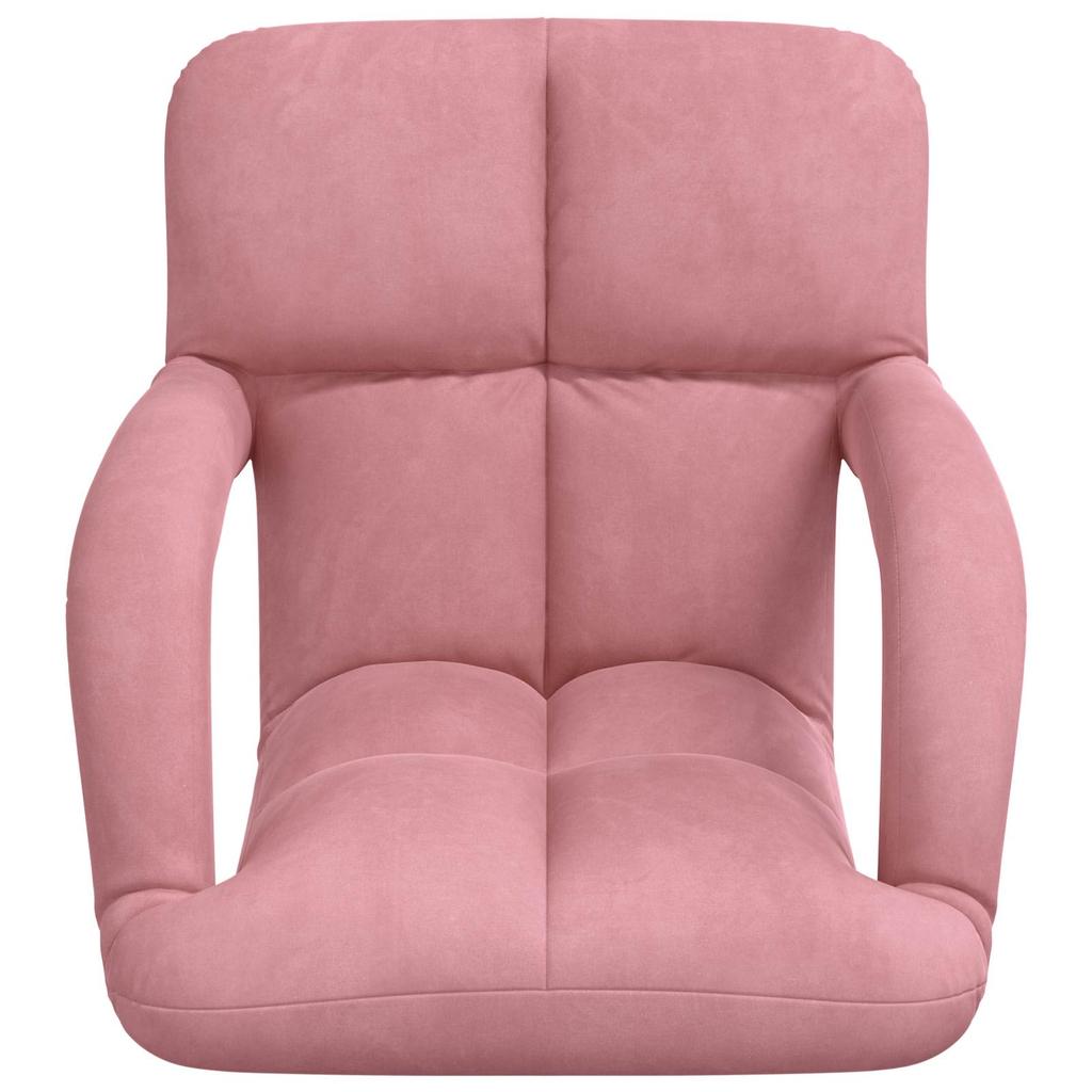 Adjustable Floor Chair Pink Velvet