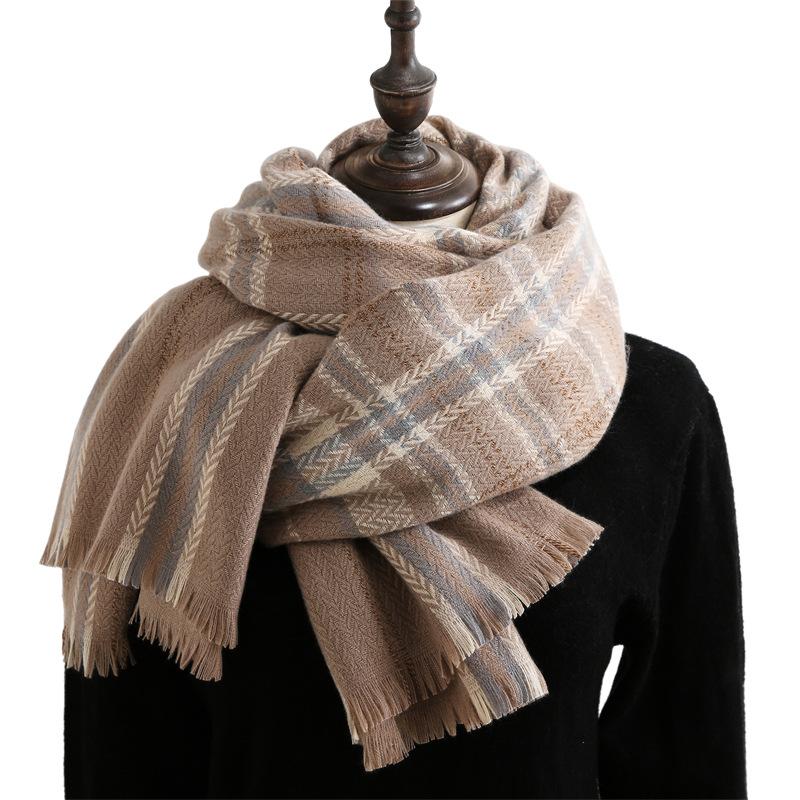 Imitation Cashmere Scarf Women's 2025 New Sweet Warm Medium and Long Scarf Autumn and Winter Shawl Scarf
