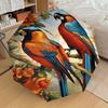 1PC Birds Flowers Umbrella-8-Rib Reinforced, Automatic Open, Lightweight & Durable, Fashion Accessory for Outdoor-D359