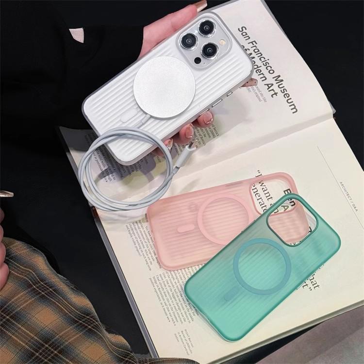 Advanced Corrugated Magnetic Suction Suitable for Apple 16proMax Mobile Phone Case Matte IPhone 15 Fall Protection Case 14