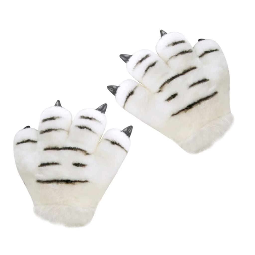 SAFIGLE 1 Piece Cat Gloves, Creative Animal Palm Gloves, Wolf Stuffed Animal Costume, Panda Plush Toy, Plush Palm Gloves, Paw Gloves, Simulation
