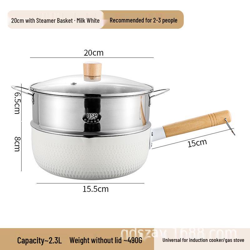 Maifan Stone Non-Stick Induction Cooker Pot for Instant Noodles, Baby Food, and Milk; Yukihira Pan, Food-Grade.