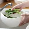 Vegetable and Fruit Washing Bowl with 2-In-1 Rice Strainer and Beans Washer - Kitchen Colander for Cleaning and Draining Food