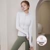 Women's Stretch Fleece-lined Sports Jacket with Stand Collar - Long Sleeve Yoga Top for Running & Fitness, Spring Style