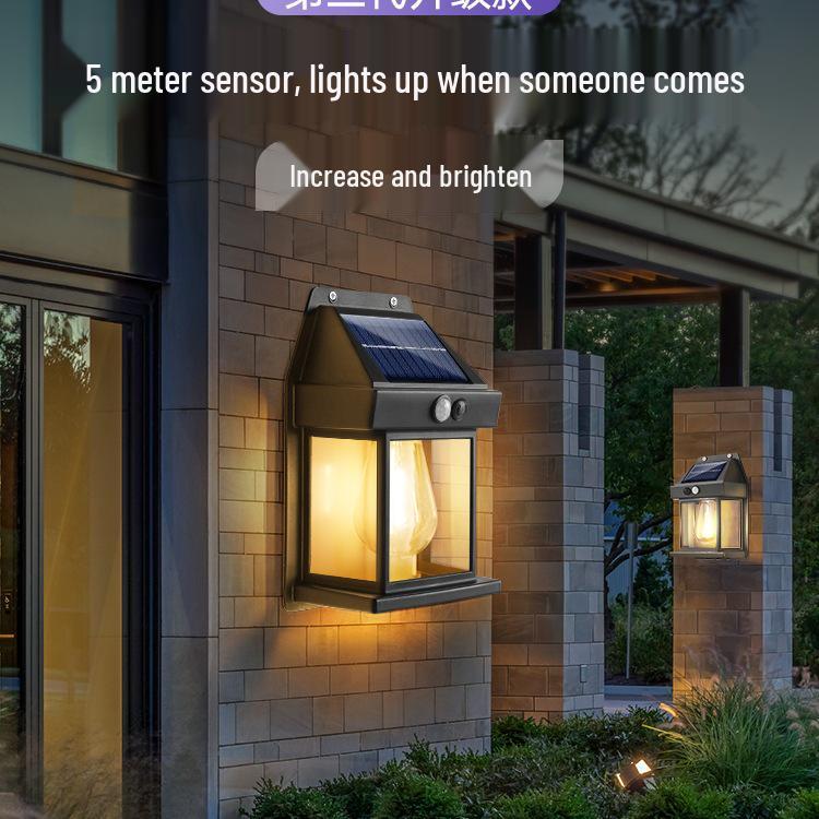 Solar-Außenwandleuchte wasserdicht für Hof, Villeneingang und Gartenpatio