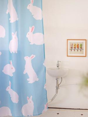 Mood Sunset Rabbit Waterproof Bathroom Shower Curtain
