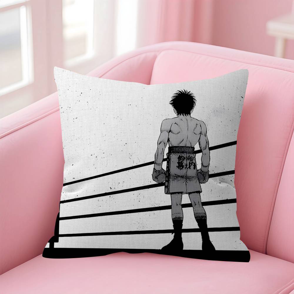 Cool HHajime No Ippo Comics Pillow Covers Cartoon Sofa Decorative Home Doublesided Printing Short Plush Cute Cushion Cover