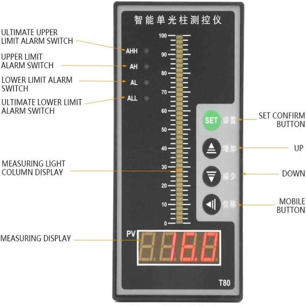 Light Column Display Level Transmitter Intelligent Pressure Controller For Water Tank