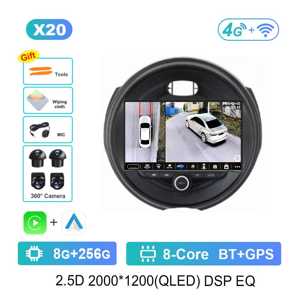 For BMW MINI Cooper F54 F55 F56 F60 2015 - 2019 Car Android 14 System DSP Stereo 4G Navigation GPS WiFi IPS Touch Screen BT