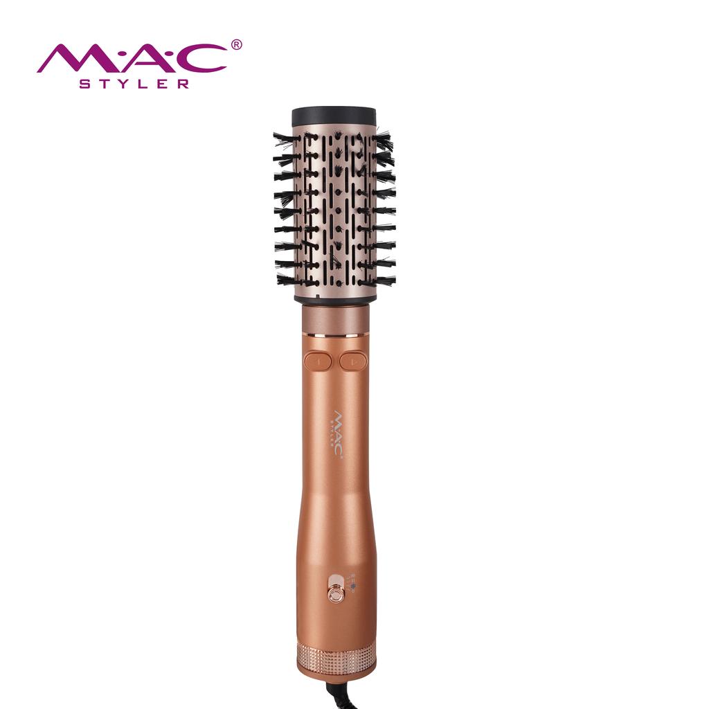 MAC Styler Dual Temp Heißluftbürste Elektrischer Haartrockner 2 austauschbare Bürstenköpfe Nylon für Haushalt und Hotel Negative Ionen MC-6750