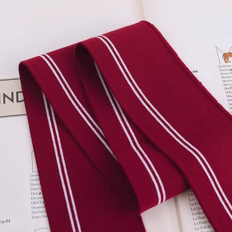 

2/10pcs 90x6cm Spring Summer Thin Striped Ribbed Knit Trim Elastic Ribbing Fabric DIY Doll Clothes Neckline Cuff Hem Scraps 2pcs-90x6cm