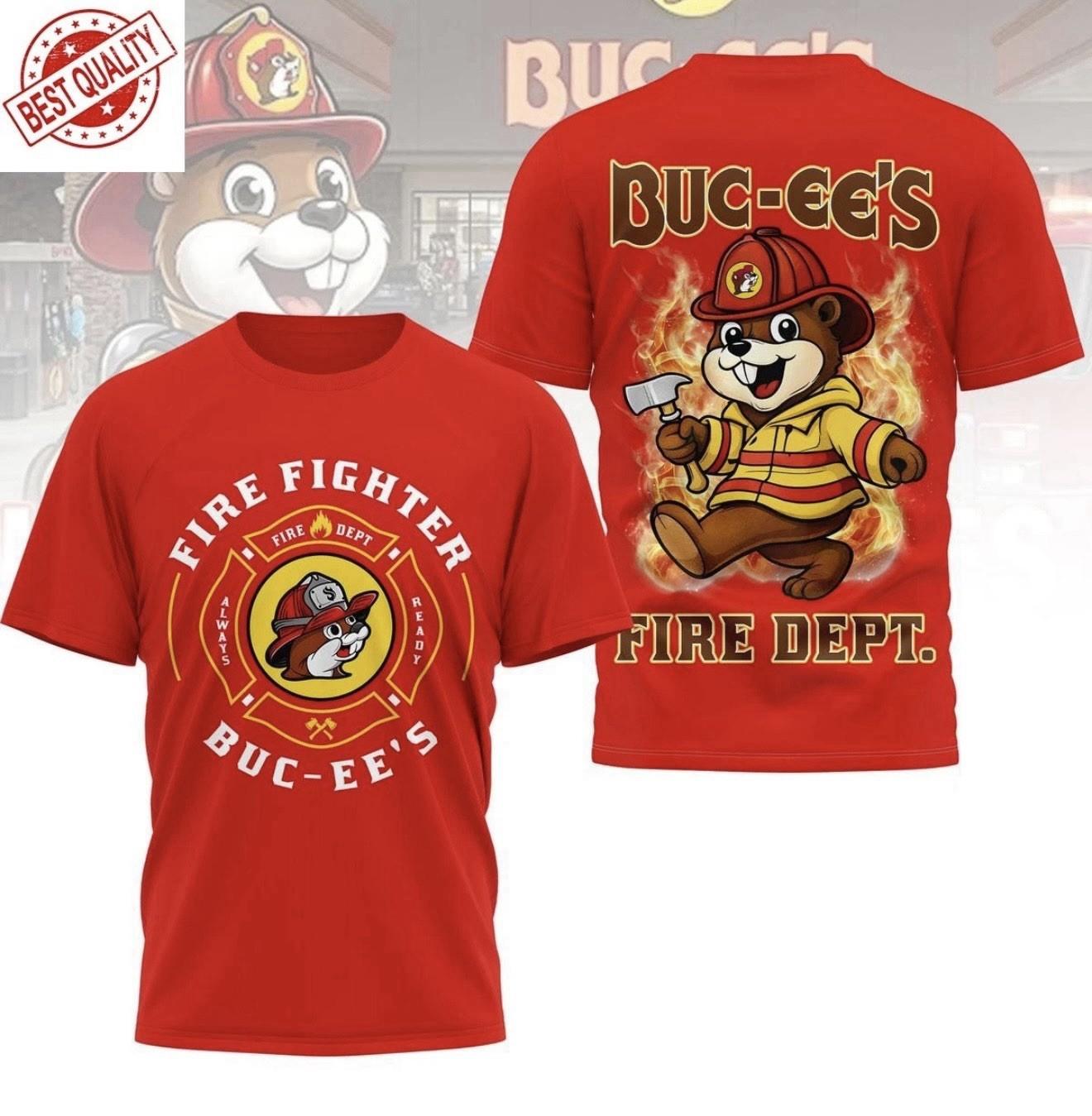 Bucee’s Fire Fighter Always Ready T-Shirt S-3XL Texan Gift Cowboy Tee Oversize XL