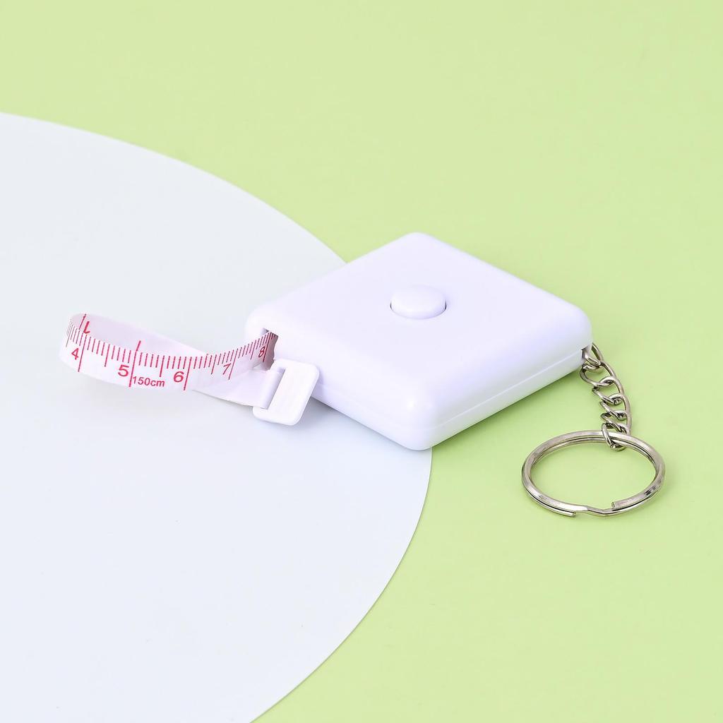 Nordic Style Square Keychain Tape Measure - Automatic, Retractable, Mini, Soft Leather, Custom Logo