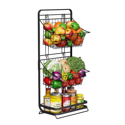 Kitchen Shelving Multi-layer Floor To Floor Household Fruit and Vegetable Baskets Snack Toy Storage and Magic Device