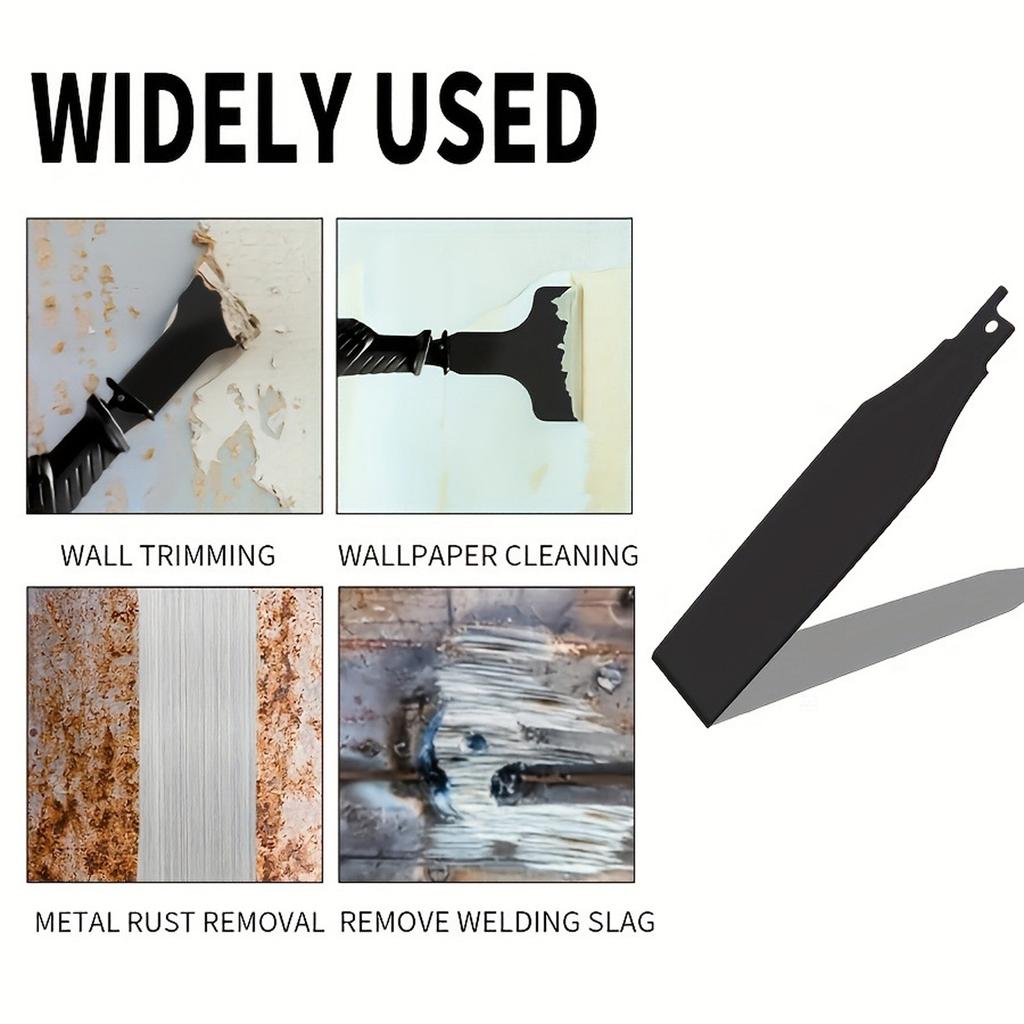 4 Piece Multi Size Reciprocating Scraper Blades Putty Removal Kit For Steel Tile Putty Removal And Surface Preparation