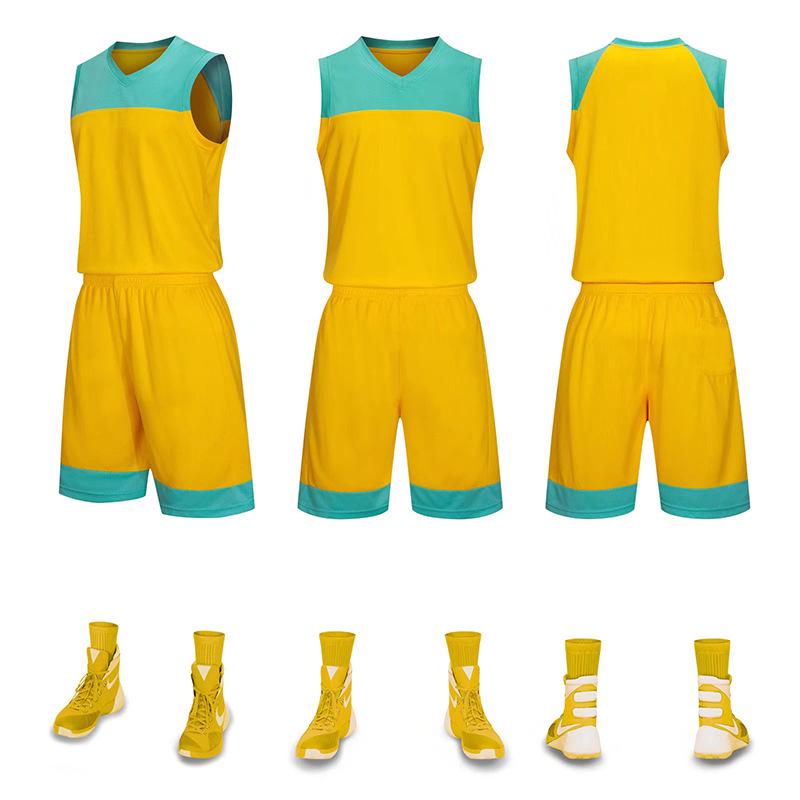 Men's Reversible Basketball Uniform Set - Printed Team Jersey & Shorts
