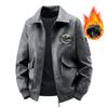 Spring and Autumn New Men's Leather Jacket Lapel Three-dimensional Pocket Trendy Men's Decoration Fashion Casual Versatile Leather Jacket Jacket Men