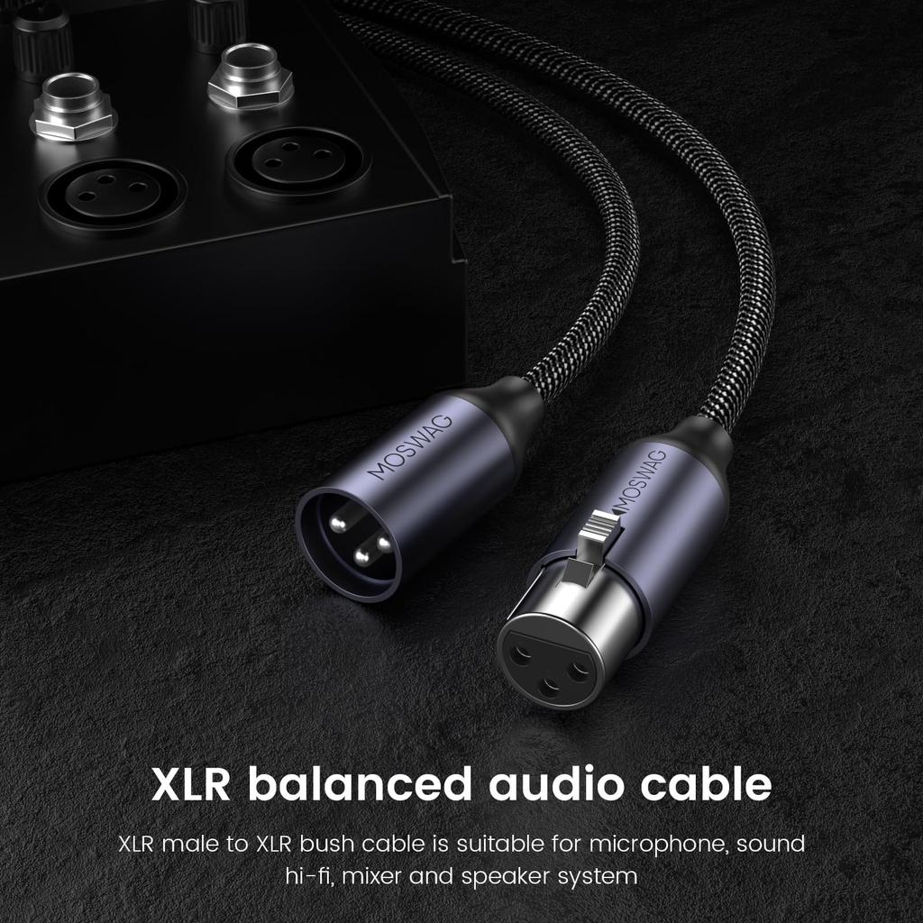 MOSWAG XLR Cable Microphone Cable 2m (2m) Male-Female