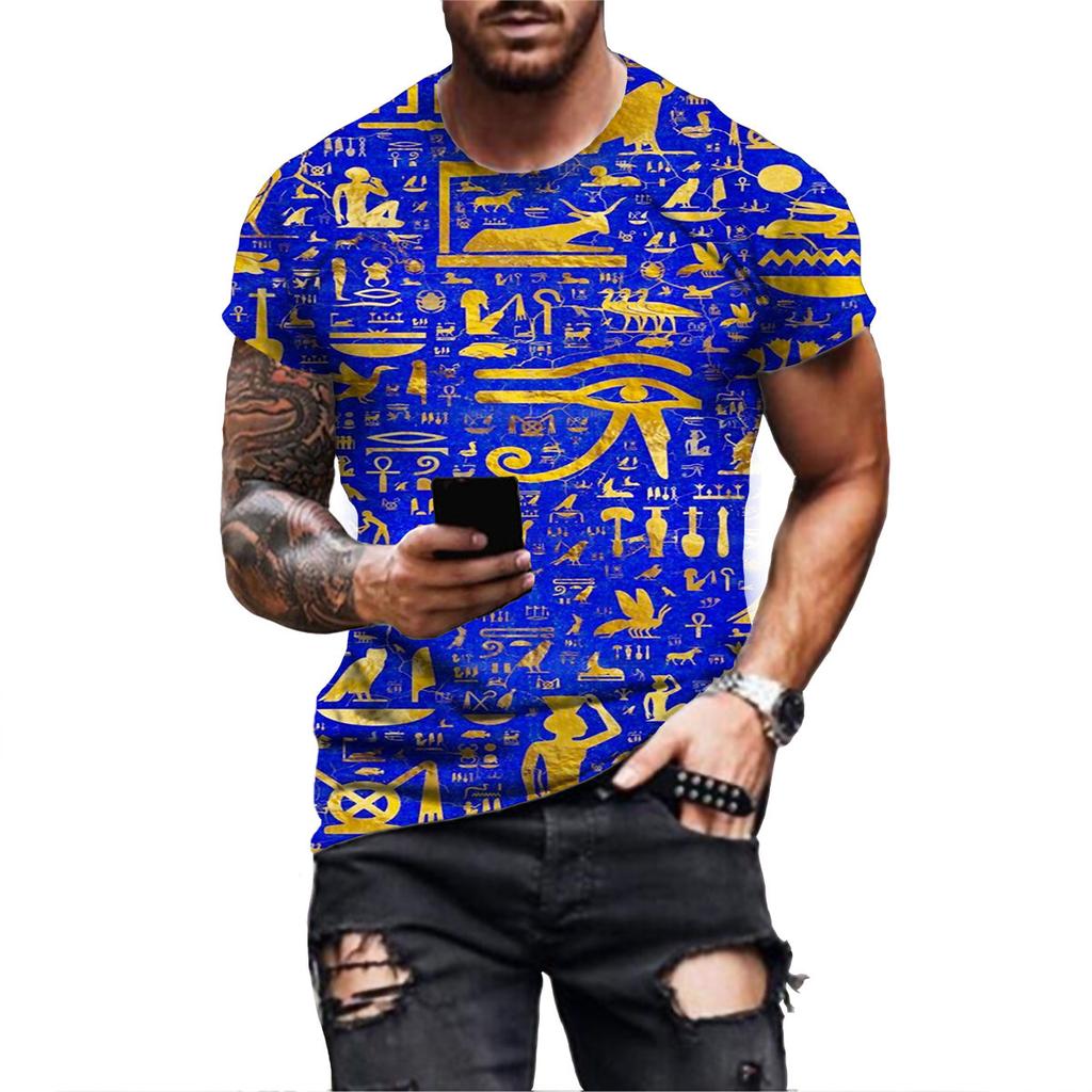 T-Shirts der altägyptischen Kunst Gott Auge Ägyptens 3D-Druck Herren Damen Neu Kurzarm T-Shirt Harajuku Y2k Oberteile Tees Kinderkleidung