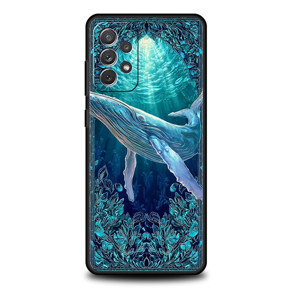 Blue Ocean Fish Phone Case for Samsung Galaxy A55 A35 A15 A14 A13 A25 A54 A51 A71 A72 A73 A32 A52 A41 5G Soft TPU Shell Fundas