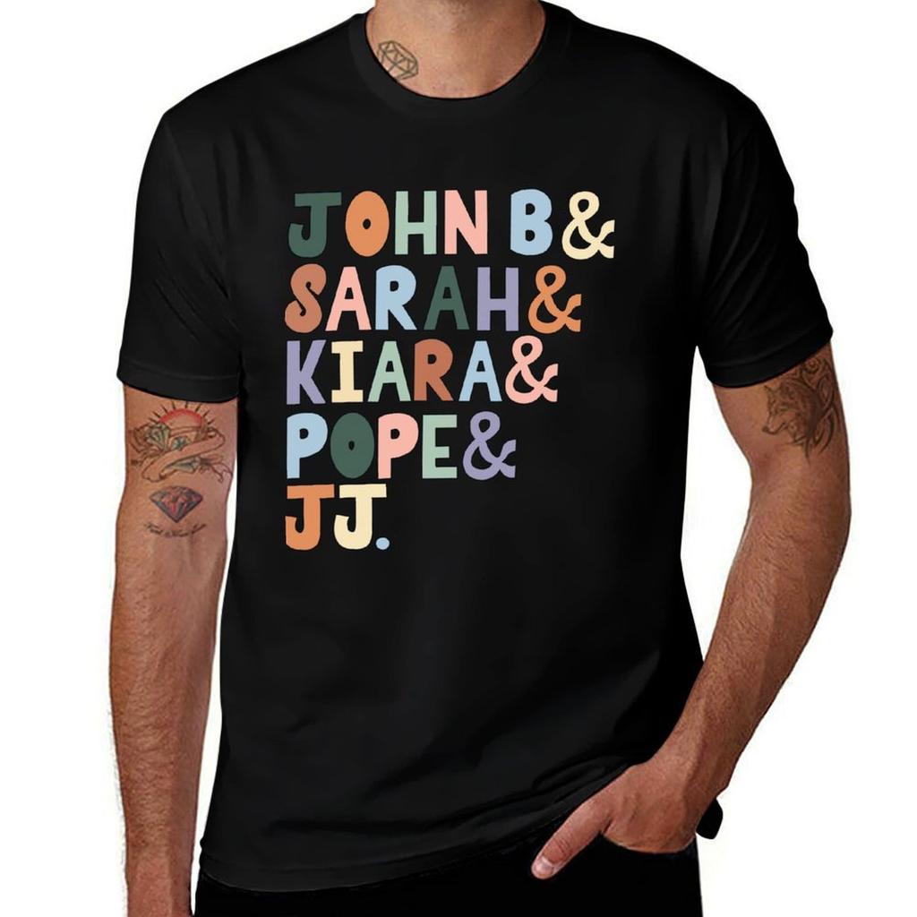 The Pogues: John B  Sarah  Kiara  Pope  & JJ In Color T-Shirt Basic Comfort Fit T-Shirt for Men