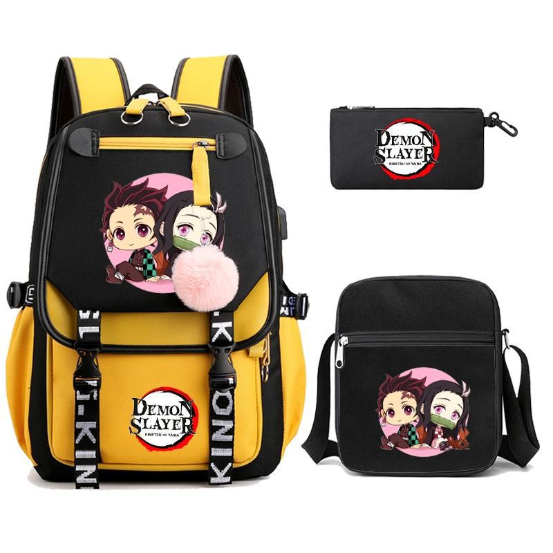 Hot-selling Ghost Extinguishing Peripheral Animation Backpack Campus Trend Primary and Secondary School Students Schoolbag Pencil Bag Shoulder Bag