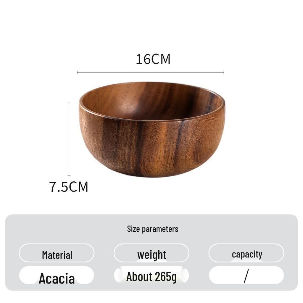 Large Japanese Acacia Wood Bowl - Salad, Rice, or Soup