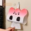 PU Leather Hanging Tissue Bag Cartoon Portable Tissue Pouch Wall Hanging Tissue Holder  Barbecue
