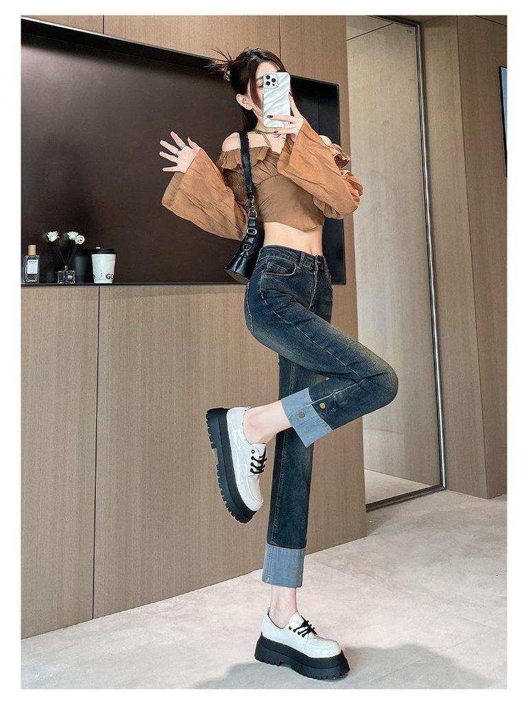 Women's High-Waist Straight Leg Jeans - Spring/Autumn 2026: Visually Taller, Slimming, Petite Cropped Cigarette Style
