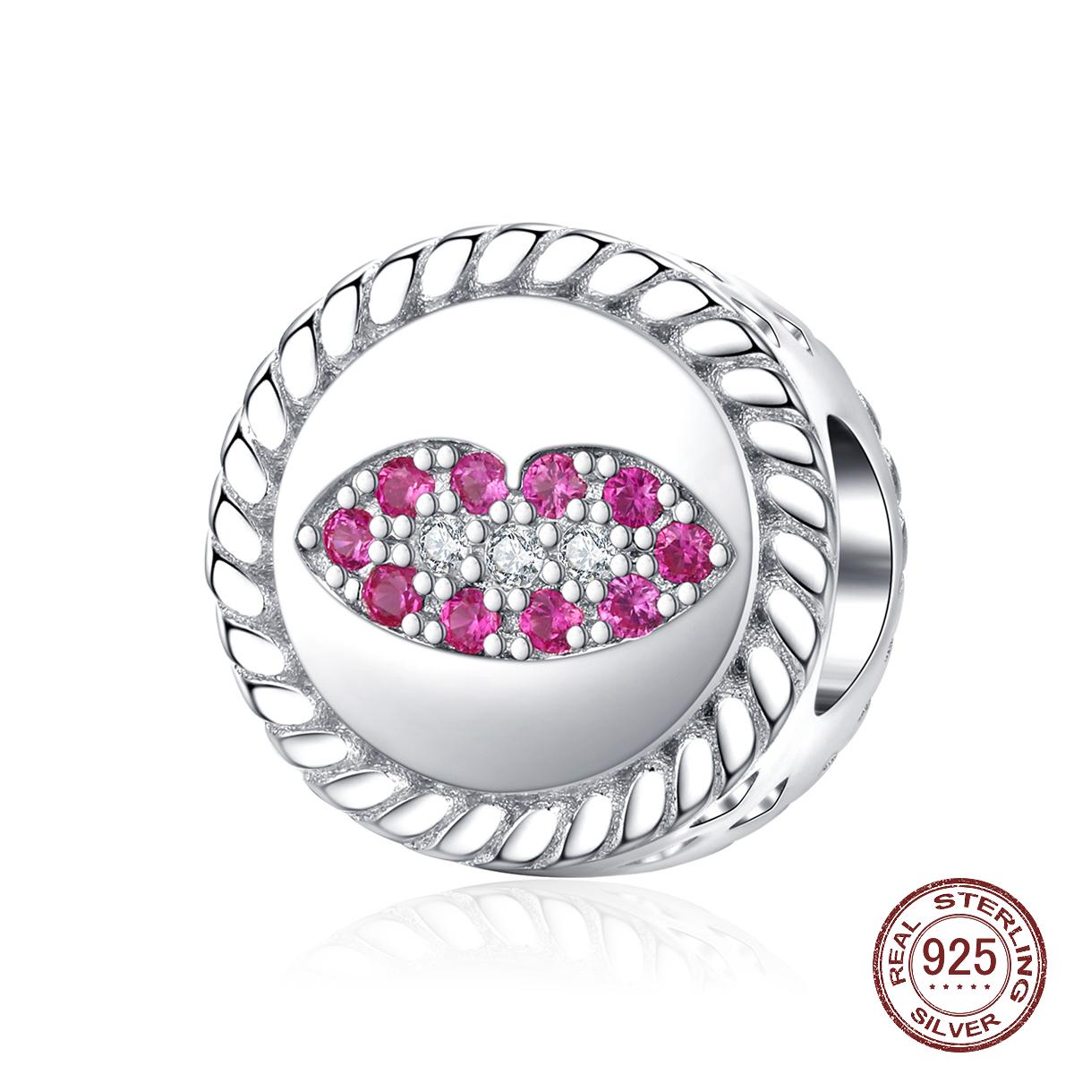 

925 Стерлинг Серебряный Мода Lip Mark любви Шарм Fit Браслеты Bangles Бутик изобразительных ювелирных изделий подарок для женщин
