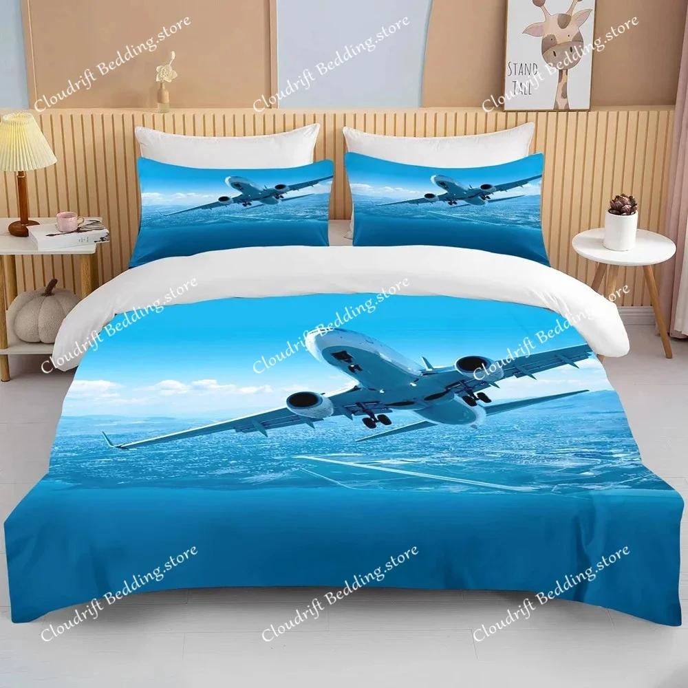 fashion 3D Printed Airplane Plane Bedding Set Cartoon Duvet Covers With Pillowcases Soft Bedclothes Custom Bed Linen Drop Ship02