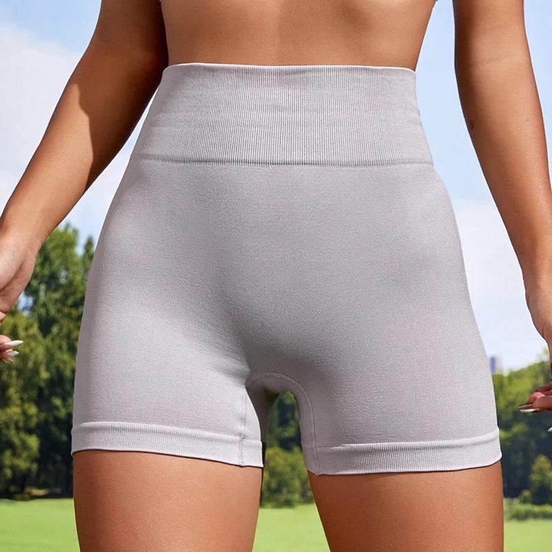Women's High Waist Seamless Knitted Yoga Shorts - Peach Butt Three-Point Fitness & Running Shorts