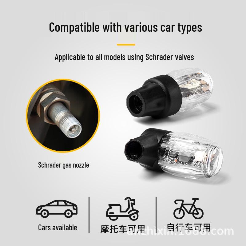 Flashing LED Tire Valve Cap Light - Waterproof, Strobe, Decorative for Cars, Motorcycles, Hot Wheels