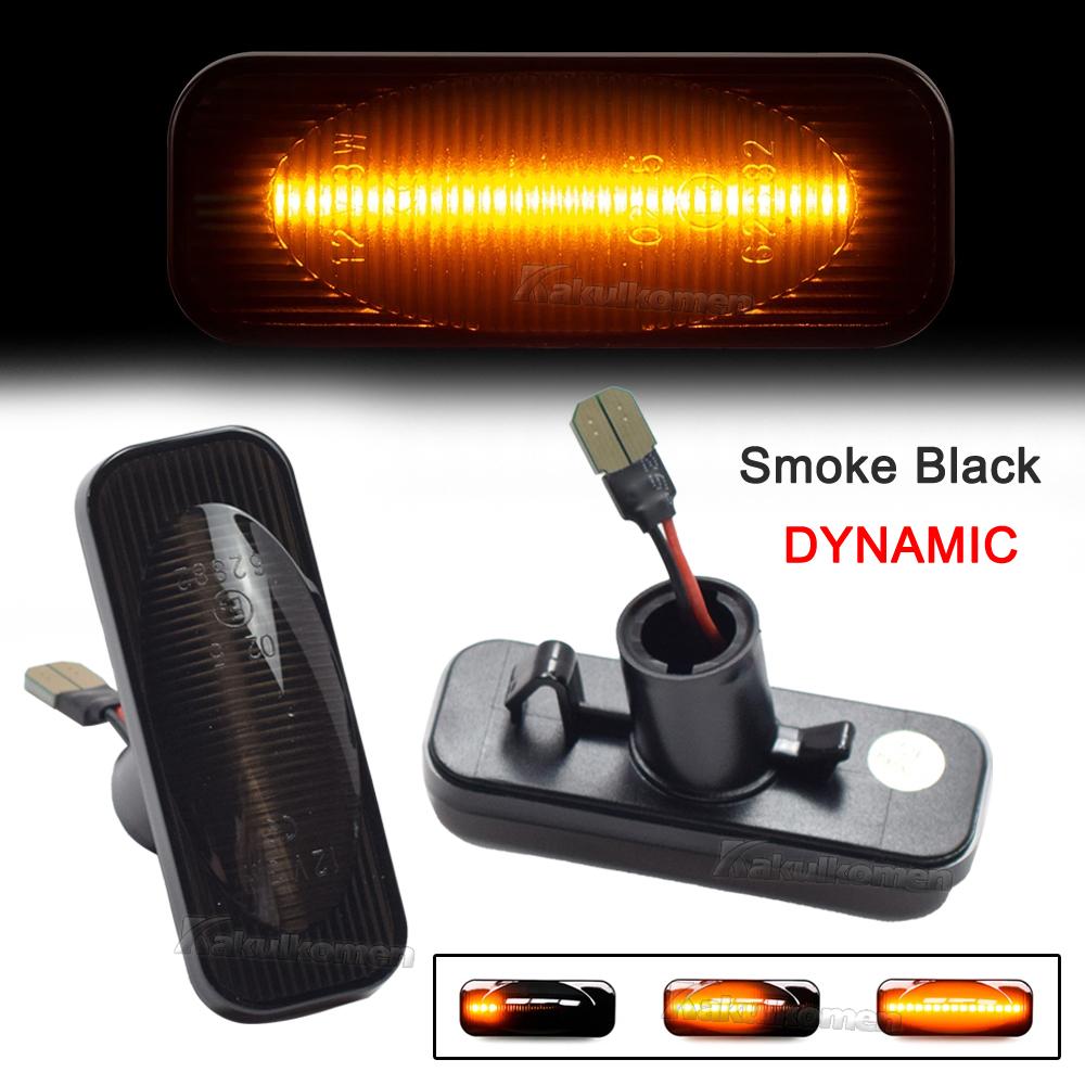 2Pieces Dynamic LED Fender Side Marker Turn Signal Indicator Repeater Light For Opel Omega B Stufenheck Caravan 1994-2003