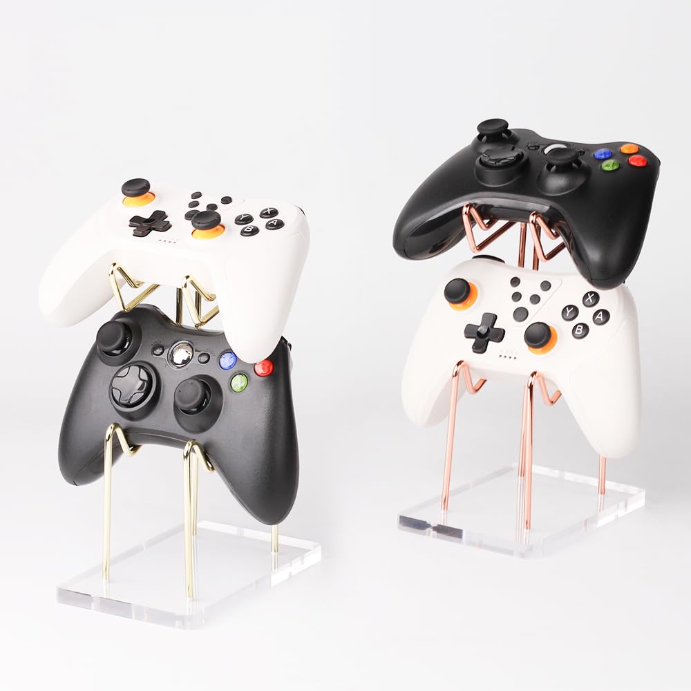 Baskiss Game Controller Bureauopslag Compatibel met Switch Xbox Hoogte Eenvoudige Acryl Stalen Standaard, Rek, PS5, PS4, 2, Series, 2-Niveaus Verstelbaar,