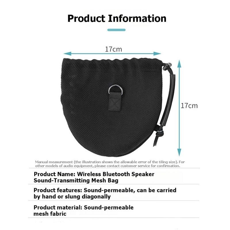 For B& O Beosound A1 2Nd Generation Protective Case Bluetooth Speaker Transparent Mesh Portable Crossbody Hand Carry Bag