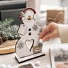 Christmas Wooden Snowman Figurine, Desktop Decoration and Creative Gift
