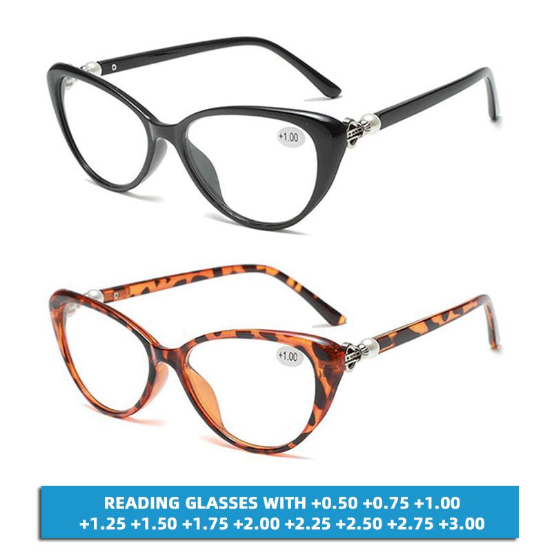 Ladies Cat Eye Computer Reading Glasses Elderly Presbyopic Eyeglasses Spectacles Female +0.5+0.75+1.25+1.5+1.752+2.0+2.25+2.75
