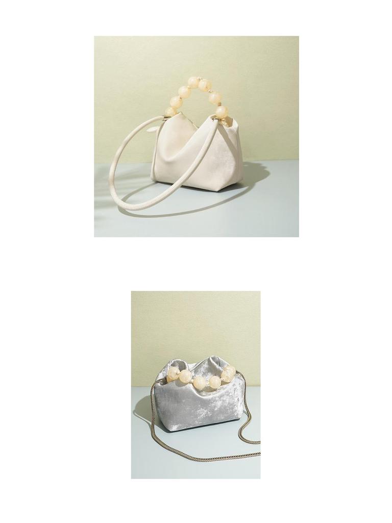 2025 Modern Chinese Cowhide Bento Crossbody & Shoulder Bucket Bag - Silver