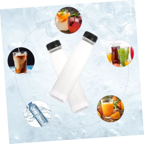JECOMPRIS 10-Piece Empty Clear Food-Grade Plastic Bottles with Lids for Juice, Water, and Beverages, with Sealed Screw Caps