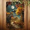D Flat pc Tin Sign Featuring a Golden Leaf Vintage Metal Wall Plaque Poster Retro Wall Decoration for Home  Garden (X