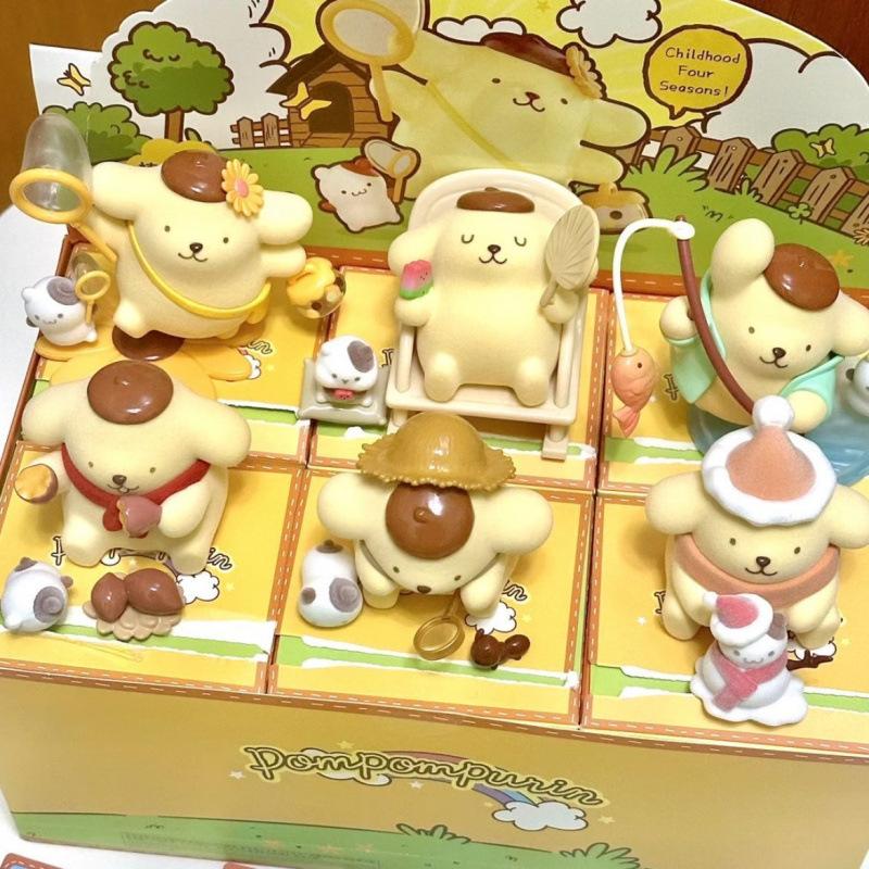 Sanrio Anime Action Pom Pom Purin Die Vier Jahreszeiten Serie Blind Box Figur Überraschungstüte Sammlung Modelle Spielzeug Geschenke