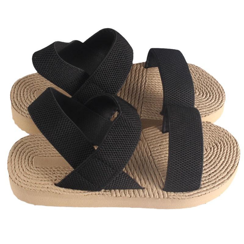 New Roman EVA Women's Mid-Heel Sandals - Round-Toe, Flat-Bottom Slippers for Outdoor, Summer 2024