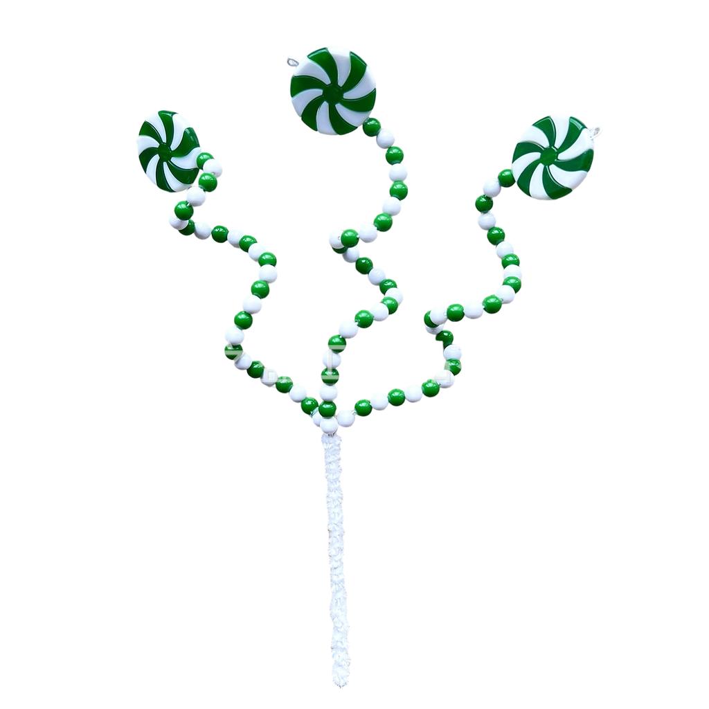 Christmas Tree Top Decoration Shatterproof Artificial Candy Branch Stem for Vase Arrangement Holiday Decoration