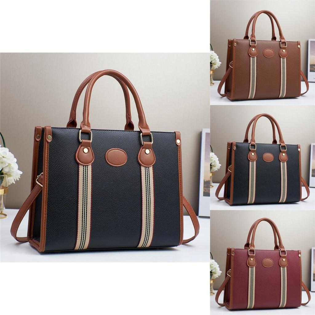 Contemporary Large Pu Tote Bag With Stylish Color Combinations For Everyday Fashion