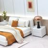 1/20 Scale Dollhouses Bedroom Decorative Miniature Double Bed With Beddings for Craft Project Model Scene Display Decors