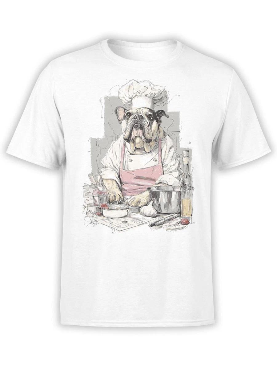 FANTUCCI Chef Bulldog T-Shirt | Funny Cooking Dog Graphic Tee | Unisex 2XL