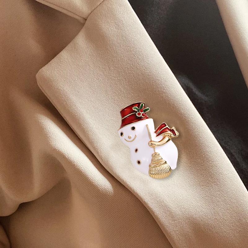 Weihnachtsbroschen Kranzdesign Schmuck Weihnachtsbaumdesign Kleidungspassend Exquisite Weihnachtsdekoration Glänzend 11 Stile